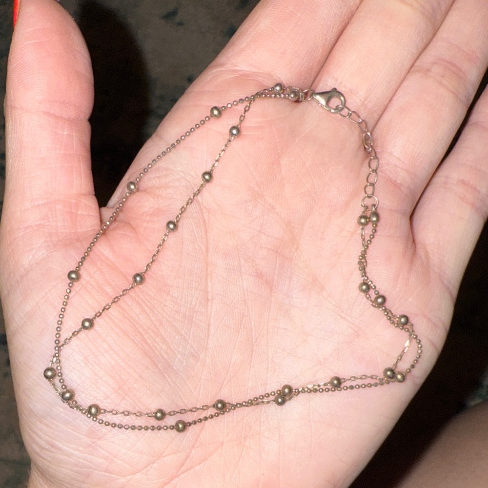 Elegant Silver Beaded Anklet